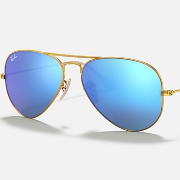 Ray-Ban RB3025 112/17 Matte Gold Blue Flash Lenses - Picture 1 of 4